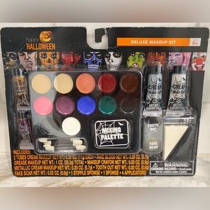 Halloween Deluxe Makeup Kit Set - Cream Face Paint Grease Fake Blood Cosplay NEW